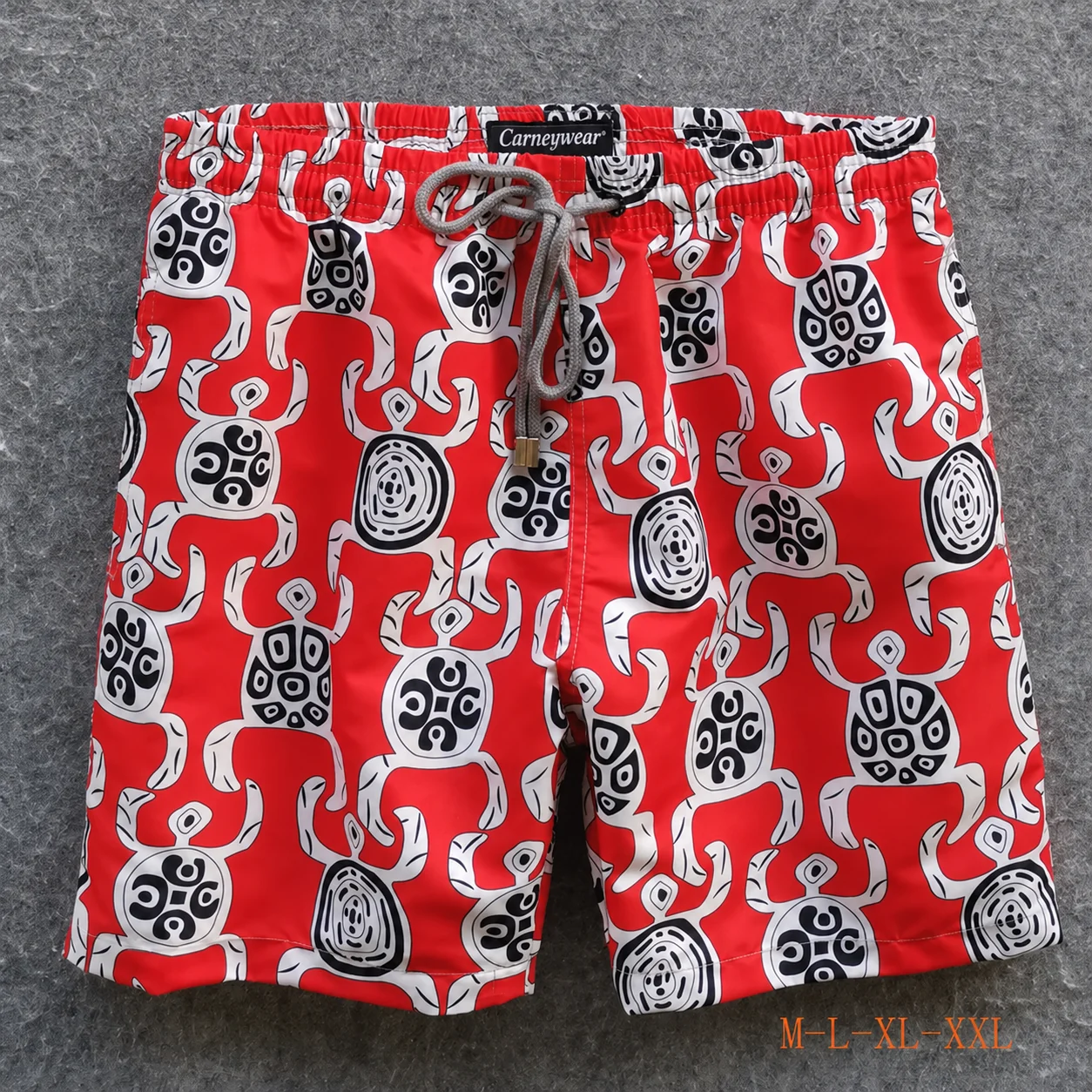 Front view of Red Abstract Icon Board Shorts